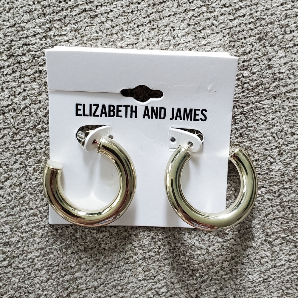 Gold-tone open hoop earrings